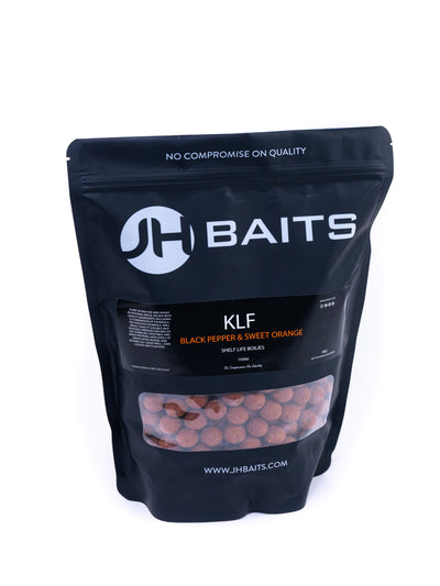 JH Baits Fishmeal Boilies for carp fishing,  KLF Black Pepper & Sweet Orange